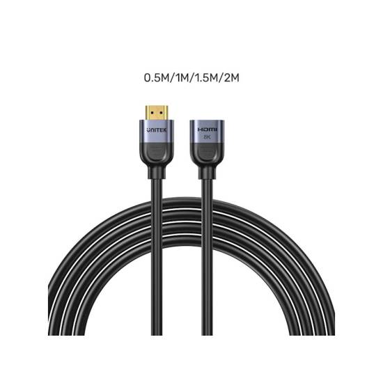 Kabel HDMI 2.1 8K M/Ż przedłużacz 1,0m Unitek C11091AGY01-1M