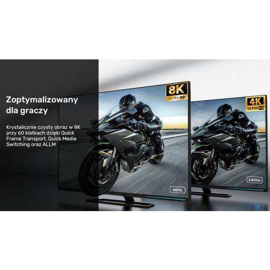 Kabel HDMI 2.1 M/M 8K LUX oplot 3,0m Unitek C11093RGY01-3M