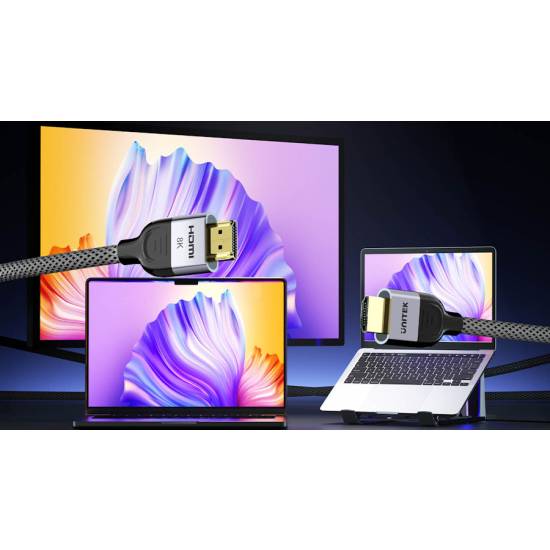 Kabel HDMI 2.1 M/M 8K LUX oplot 3,0m Unitek C11093RGY01-3M