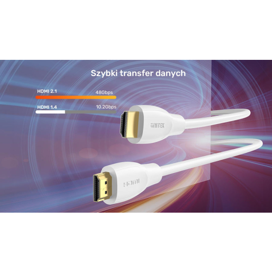 Kabel HDMI 2.1 8K M/M HDR 2m Unitek C11099AWH03-2M biały