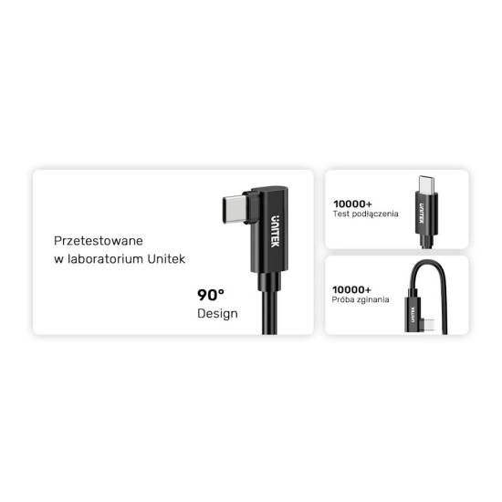 Kabel USB-C - USB-C VR Link Pro obsługuje 5Gps 60W Unitek C14094ABK01-5M