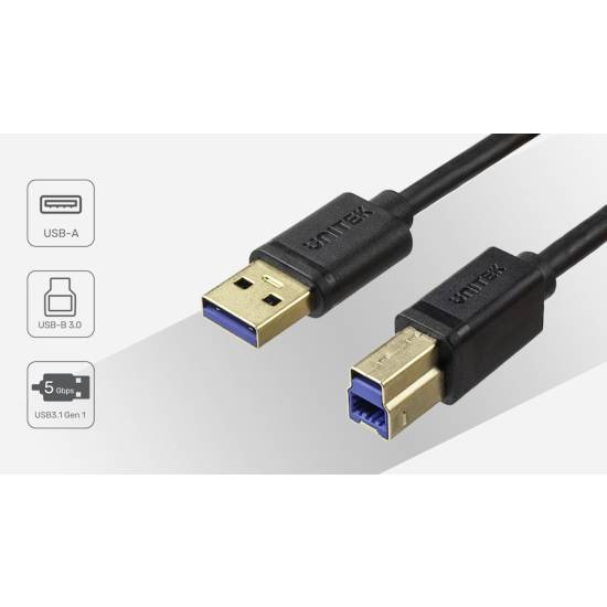 Kabel USB 3.0 A-B 2,0m Unitek C14095BK-2M do drukarki