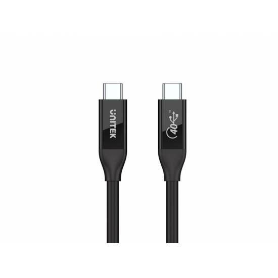 Kabel USB C 4.0 PowerDelivery 100W 40Gbps 0,8m Unitek C14100BK-0.8M