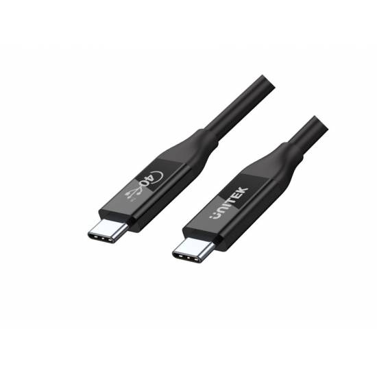 Kabel USB C 4.0 PowerDelivery 100W 40Gbps 0,8m Unitek C14100BK-0.8M