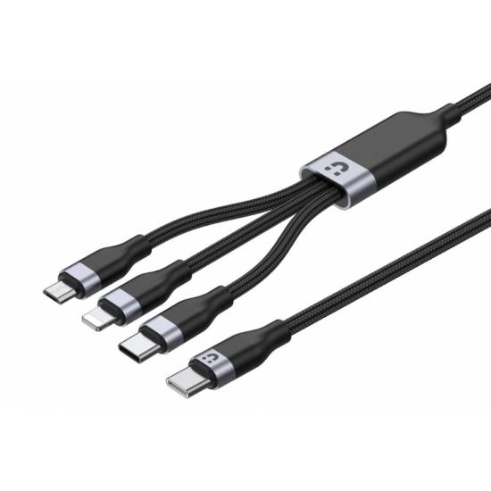 Kabel USB C 3w1 micro/Lightning/USB C 1,5m Unitek C14101BK-1.5M