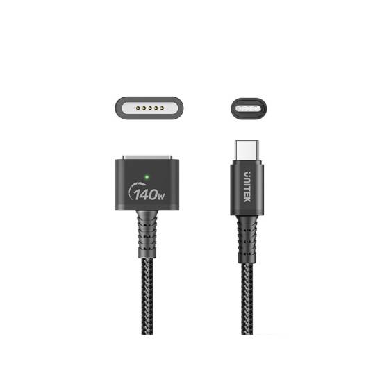 Kabel zasilający 140W USB-C na MagSafe 3 2,0m Unitek C14121BK-2M