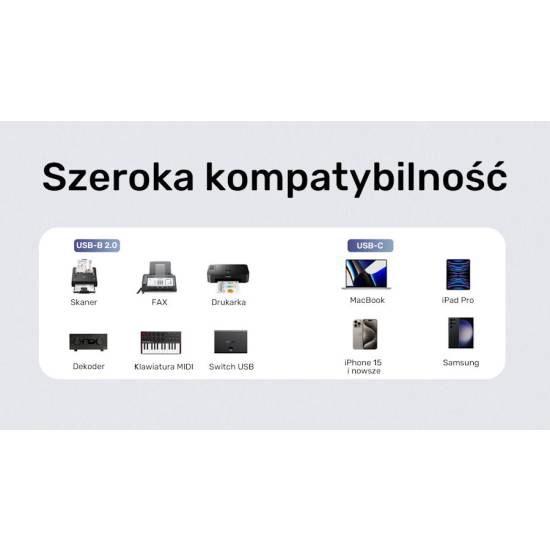 Kabel USB-C USB-B USB 2.0 5,0m Unitek C14140ABK03-5M