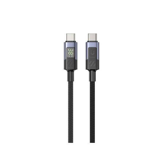 Kabel USB-C - USB-C PD 60W 480Mbps z wyświetlaczem 1,0m Unitek C14158ABK01-1M