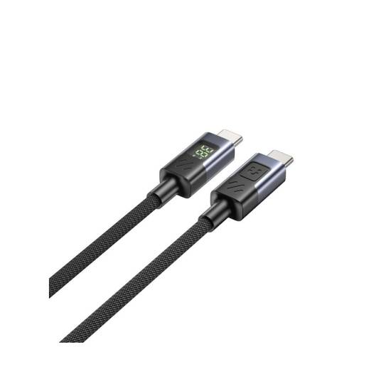 Kabel USB-C - USB-C PD 60W 480Mbps z wyświetlaczem 2,0m Unitek C14158ABK01-2M