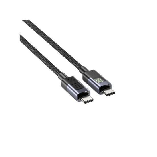 Kabel USB-C - USB-C PD 60W 480Mbps z wyświetlaczem 2,0m Unitek C14158ABK01-2M