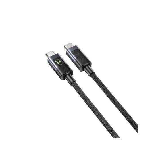 Kabel USB-C - USB-C PD 60W 480Mbps z wyświetlaczem 2,0m Unitek C14158ABK01-2M