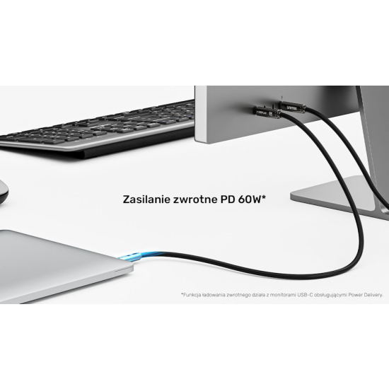 Kabel optyczny USB-C 8K@30Hz 10Gbps PD60W 10,0m Unitek C14178ABK01-10M