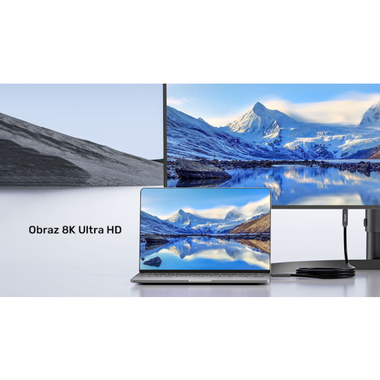 Kabel optyczny USB-C 8K@30Hz 10Gbps PD60W 7,0m Unitek C14178ABK01-7M