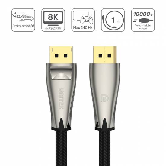 Kabel DisplayPort 1.4 M/M 8K@60Hz 1,0m Unitek C1606BNI