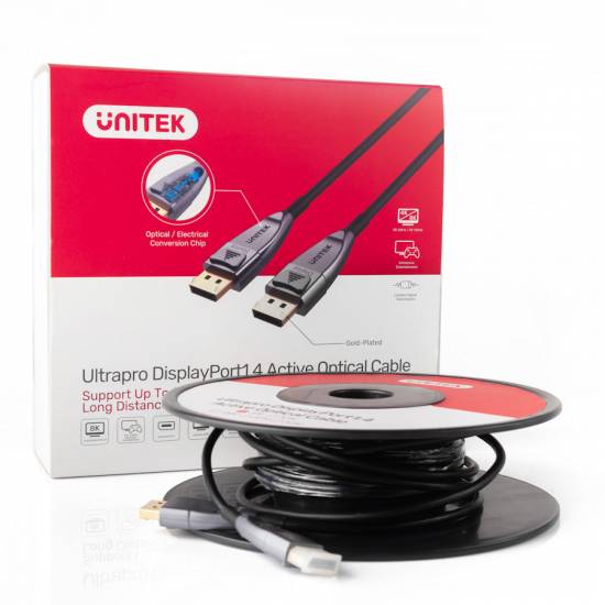 Kabel optyczny DisplayPort 1.4 M/M AOC 8K 5m Unitek C1615GY