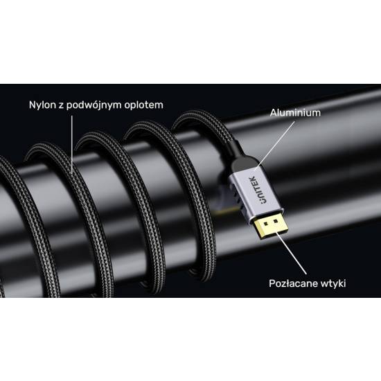 Kabel DisplayPort 2.1 8K@120Hz 2m Unitek C1626GY01-2M