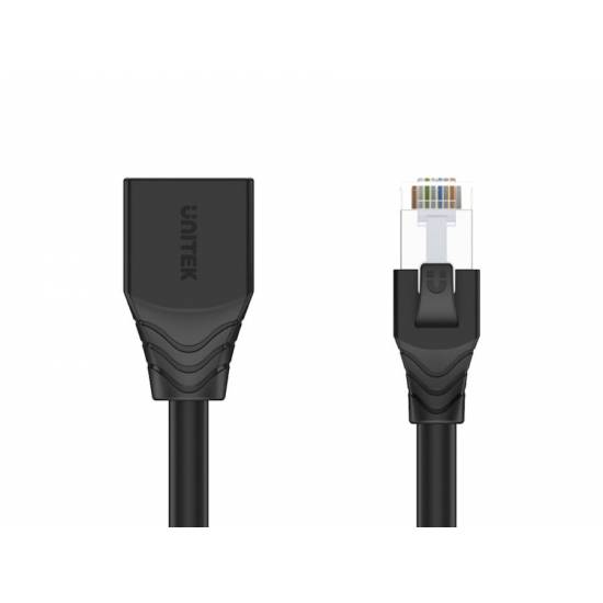 Patch cord STP kat.6 przedłużacz 0,5m Unitek C1896BK-0.5M