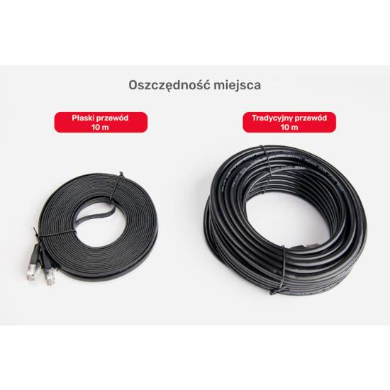 Patch cord SSTP kat.7 1,0m Unitek C1897BK-1M płaski czarny