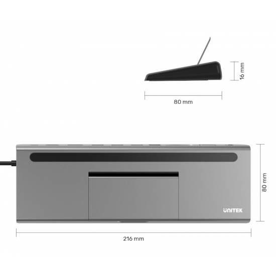 Hub USB-C -> replikator portów 11w1 Unitek D1022A