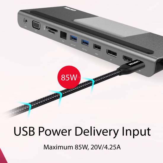 Hub USB-C -> replikator portów 11w1 Unitek D1022A