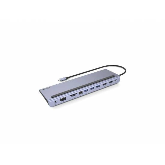 Hub USB-C -> USB x3 HDMI 4K VGA RJ45 PD czytnik SD audio Unitek D1022B