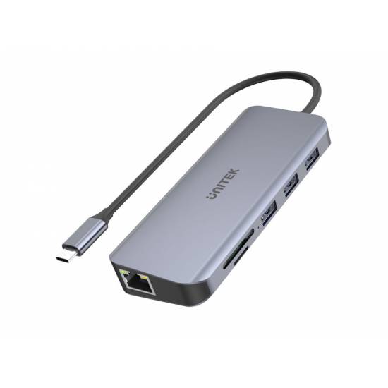 Hub USB-C -> USB 3.1 x3 PD HDMI SD VGA RJ45 Unitek D1026B