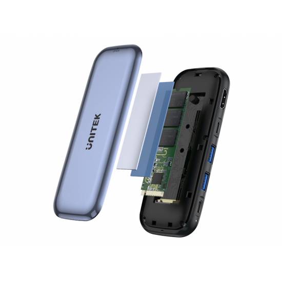 Hub USB-C -> USB 3.1 x2 USB-C x2 10Gbps PD 100W slot M.2 HDMI 4K Unitek D1046A