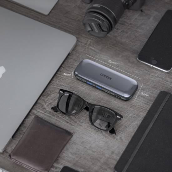 Hub USB-C -> USB 3.1 x2 USB-C x2 10Gbps PD 100W slot M.2 HDMI 4K Unitek D1046A