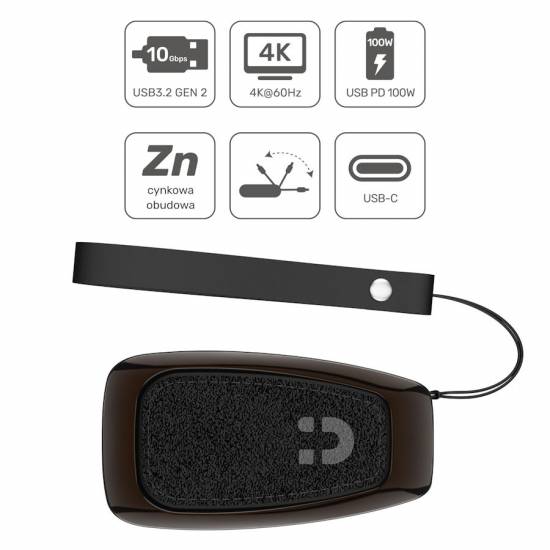 Hub USB-C -> USB 3.1 x2 10Gbps plus PD 100W HDMI 4K Unitek D1053A