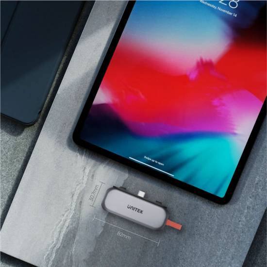 Hub USB-C -> USB 3.1 10Gbps plus PD 100W HDMI 4K audio Unitek D1070A