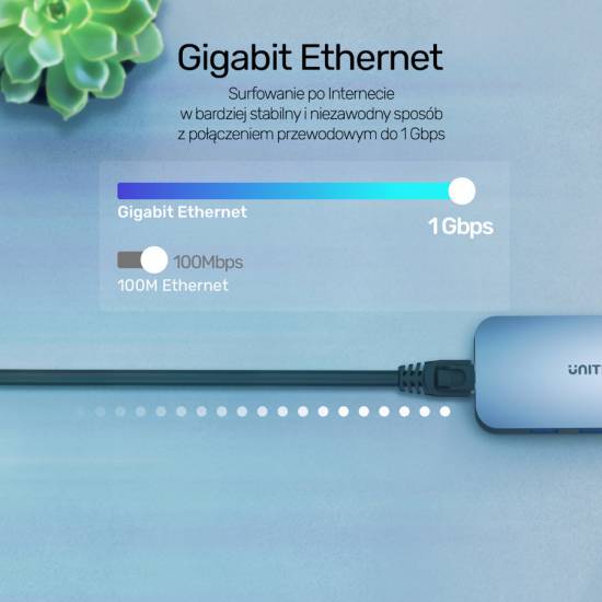 Hub USB-C -> USB 3.1 x3 czytnik SD Gigabit PD 100W HDMI Unitek D1071A