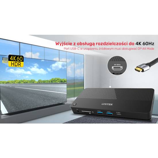 Przełącznik KVM HDMI 2.0 USB-C x2 11 portów Unitek D1077A