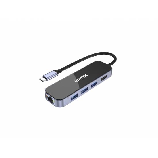 Hub USB-C -> USB 3.1 x3 Gigabit PD 100W HDMI Unitek D1084A