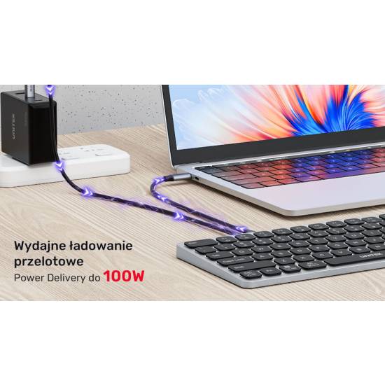 Klawiatura USB-C multiport 9w1 HDMI 4K czytnik kart SD audio PD 100W Unitek D1092A