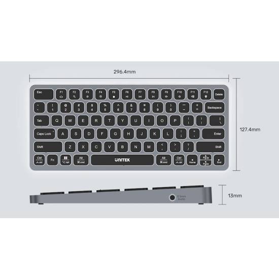 Klawiatura USB-C multiport 9w1 HDMI 4K czytnik kart SD audio PD 100W Unitek D1092A