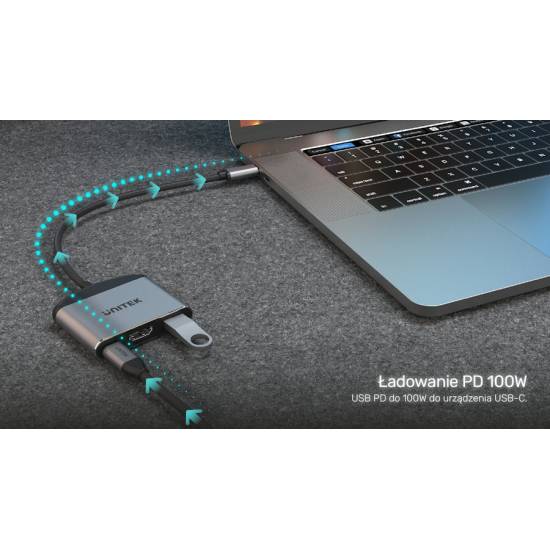 Hub USB-C -> USB 3.0 HDMI 8K USB-C PD 100W Unitek D1102A