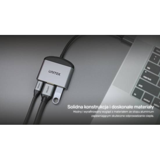 Hub USB-C -> USB 3.0 HDMI 8K USB-C PD 100W Unitek D1102A