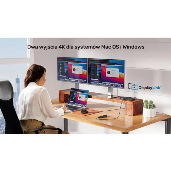 Przełącznik KVM USB-C 2xPC 2xHDMI 1xDP 3xUSB SD/micro SD PD 100W Unitek D1103A01