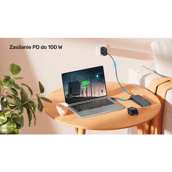 Przełącznik KVM USB-C 2xPC 2xHDMI 1xDP 3xUSB SD/micro SD PD 100W Unitek D1103A01