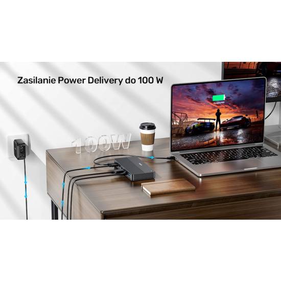 Stacja dokująca USB-C 13w1 MST HDMI DisplayPort 8K PD 100W Unitek D1104A01