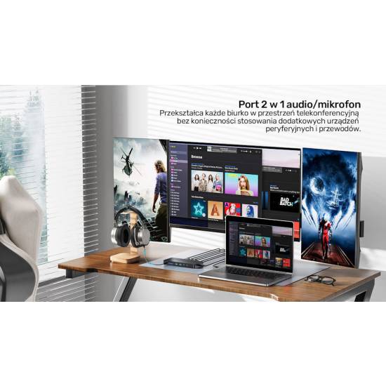 Stacja dokująca USB-C 13w1 MST HDMI DisplayPort 8K PD 100W Unitek D1104A01