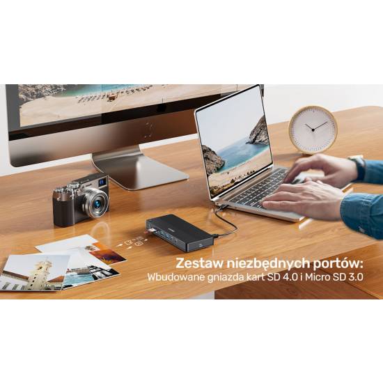Stacja dokująca USB-C 13w1 MST HDMI DisplayPort 8K PD 100W Unitek D1104A01