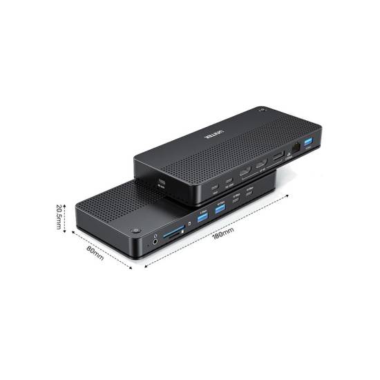 Stacja dokująca USB-C 13w1 MST HDMI DisplayPort 8K PD 100W Unitek D1104A01