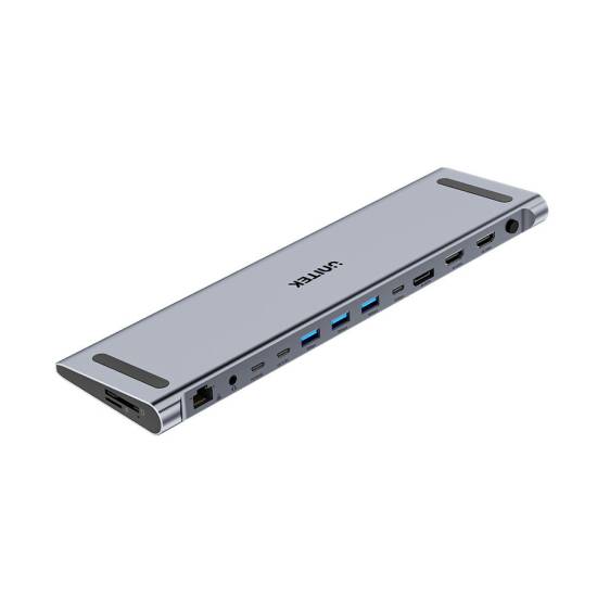 Stacja dokująca multiport KVM USB-C HDMI x2 DP x1 MST PD 100W Unitek D1106AGY01