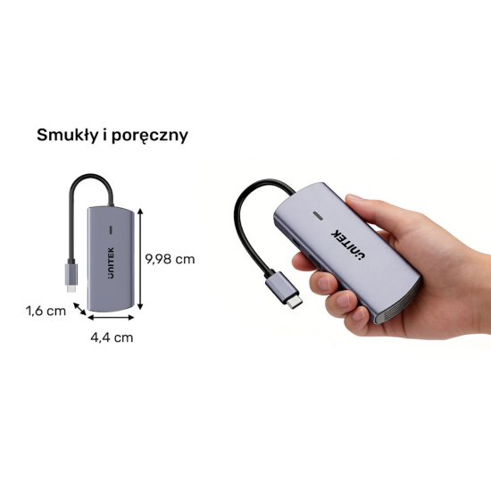 Hub USB-C -> USB 3.1 x3 Gigabit PD 100W HDMI Unitek D1113CGY01