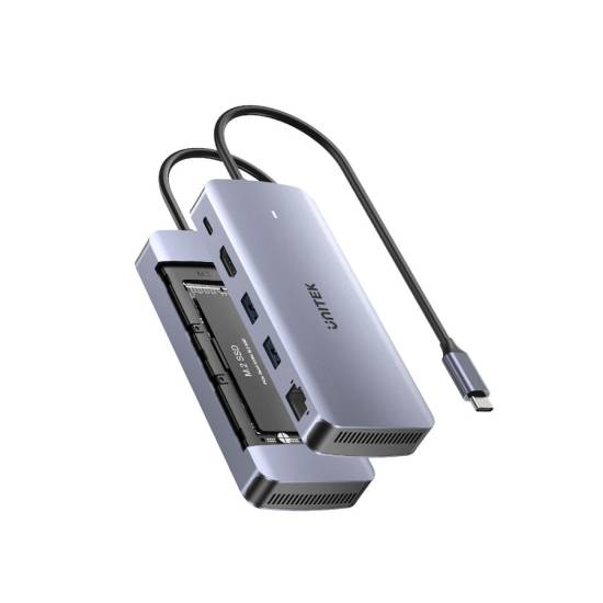 Hub USB-C -> USB 3.2 x2 USB-C HDMI RJ45 slot M.2 NVMe Unitek D1120A01