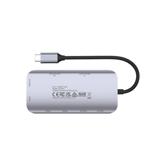 Hub USB-C -> USB 3.2 x2 HDMI x2 RJ45 czytnik SD microSD Unitek D1122A01