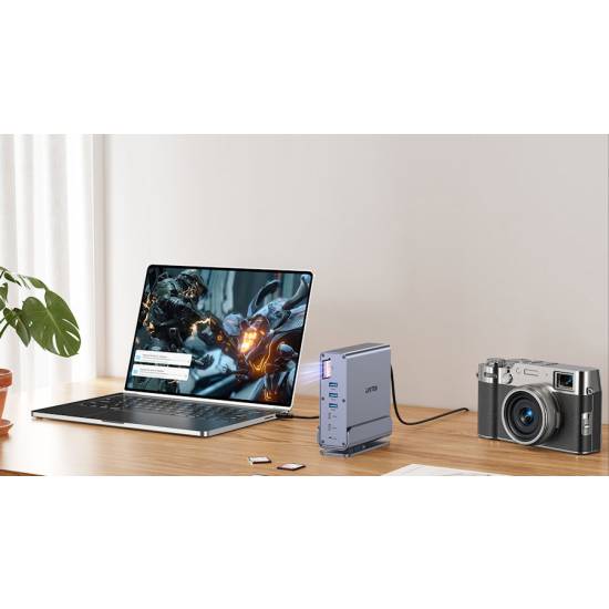 Stacja dokująca USB-C HDMI x2 DP x1 RJ45 PD 100W 10Gbps 4K Unitek D1135AGY01