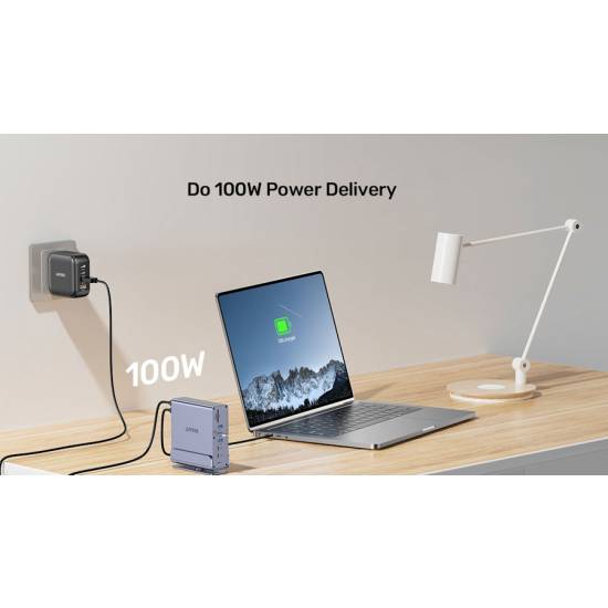 Stacja dokująca USB-C HDMI x2 DP x1 RJ45 PD 100W 10Gbps 4K Unitek D1135AGY01