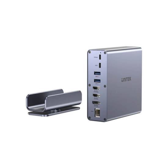 Stacja dokująca USB-C HDMI x2 DP x1 RJ45 PD 100W 10Gbps 4K Unitek D1135AGY01